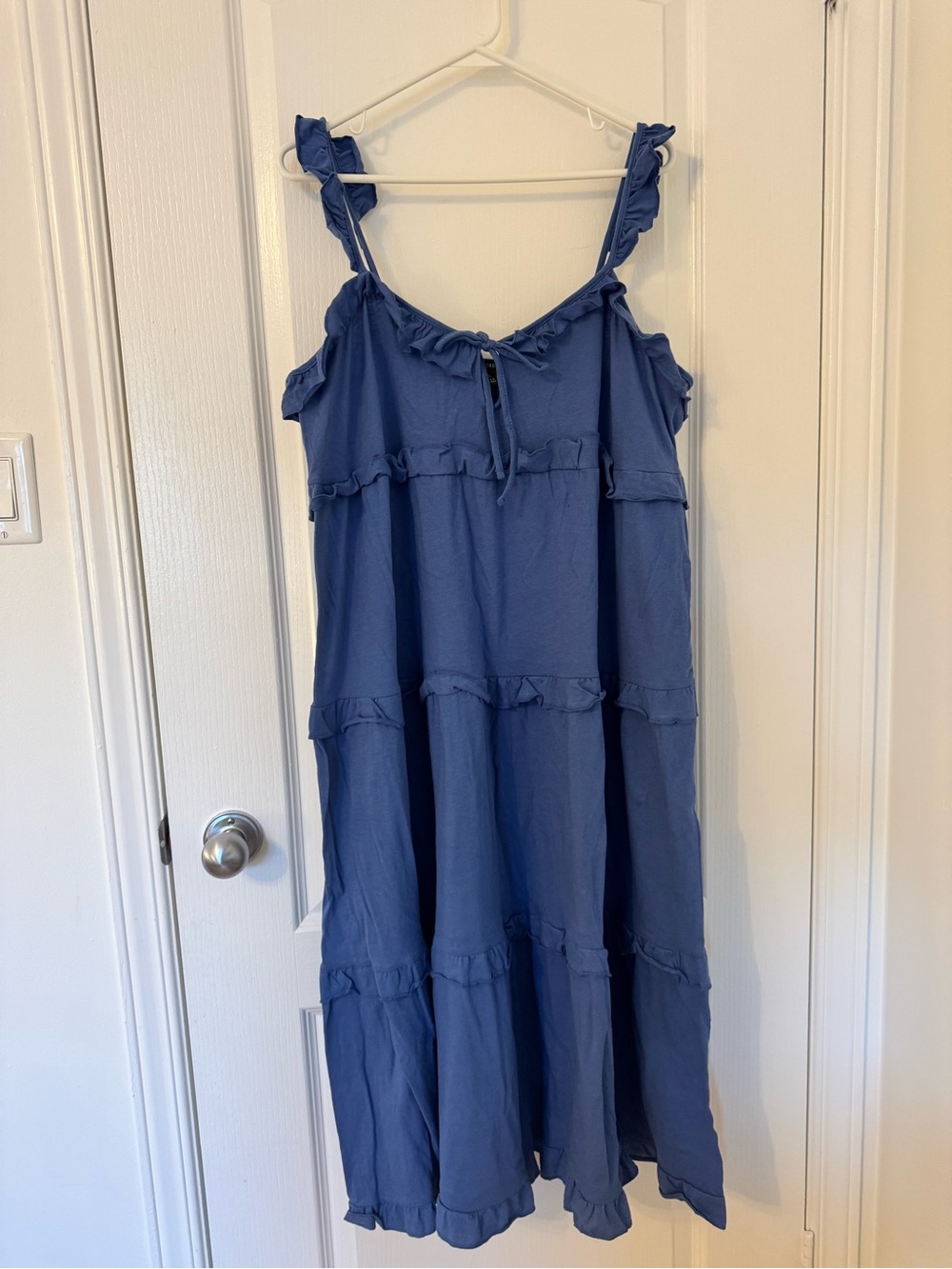 J. Crew Indigo Ruffle Tiered Maxi Dress